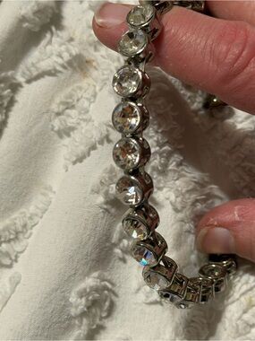 Chico’s Rasa Magnetic Bracelet, Clear Crystal Tennis Bracelet in Silver-Tone